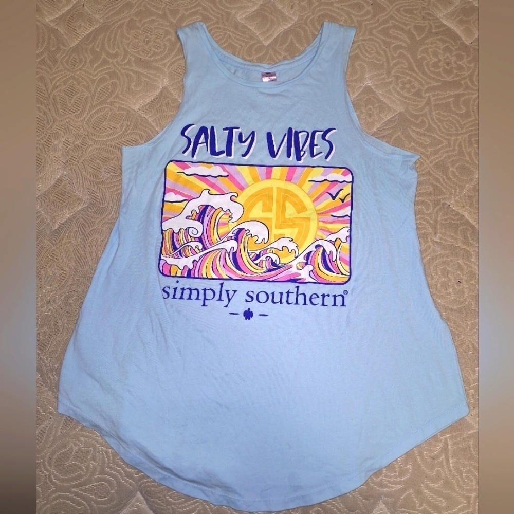 Simply Southern Salty Vibes ladies tank top in a size small.